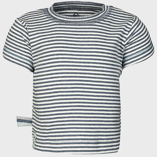 T-shirt met strepen – Indigo Melange (OrganicEra)