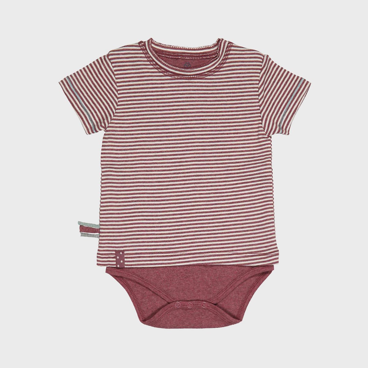 2-in-1 Lichaamsshirt met Korte Mouwen – Bordeaux Melange | OrganicEra