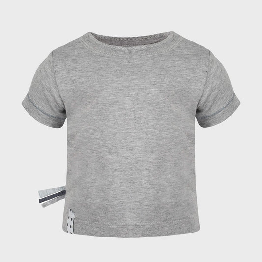 T-shirt met strepen – Gray Melange (OrganicEra)