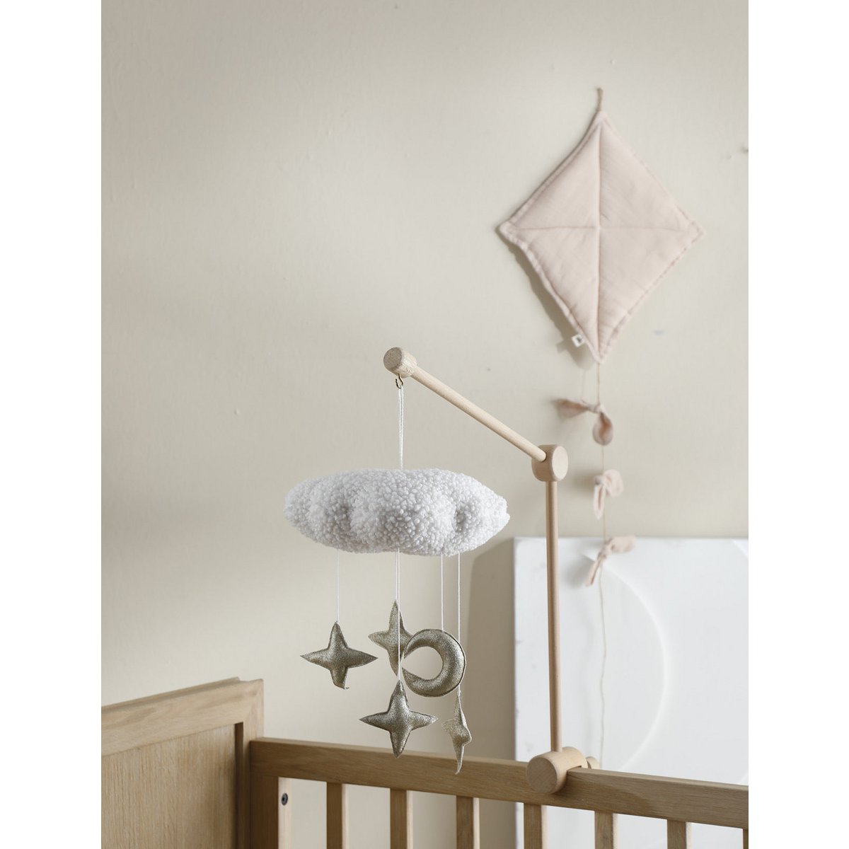 Handgemaakte mobiel – Cirrus Wolk met Sterren en Maan