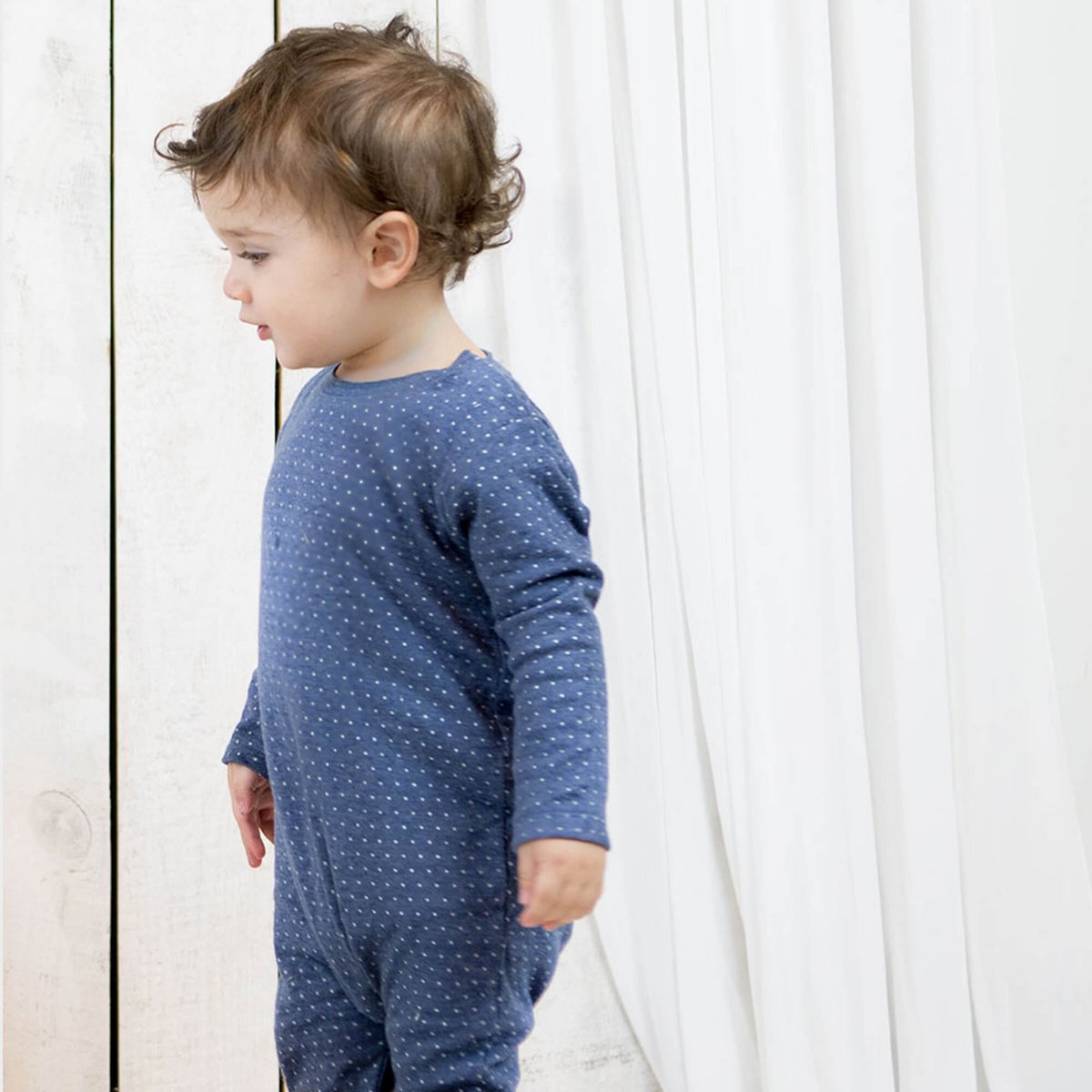 OrganicEra Slaapromper met Opvouwbare Wanten – Indigo Melange