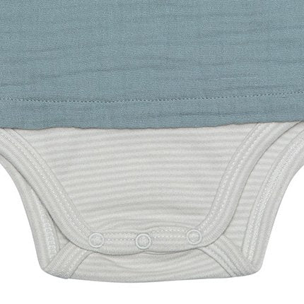 Tweedelige Mousseline Bodysuit – Aqua (OrganicEra)