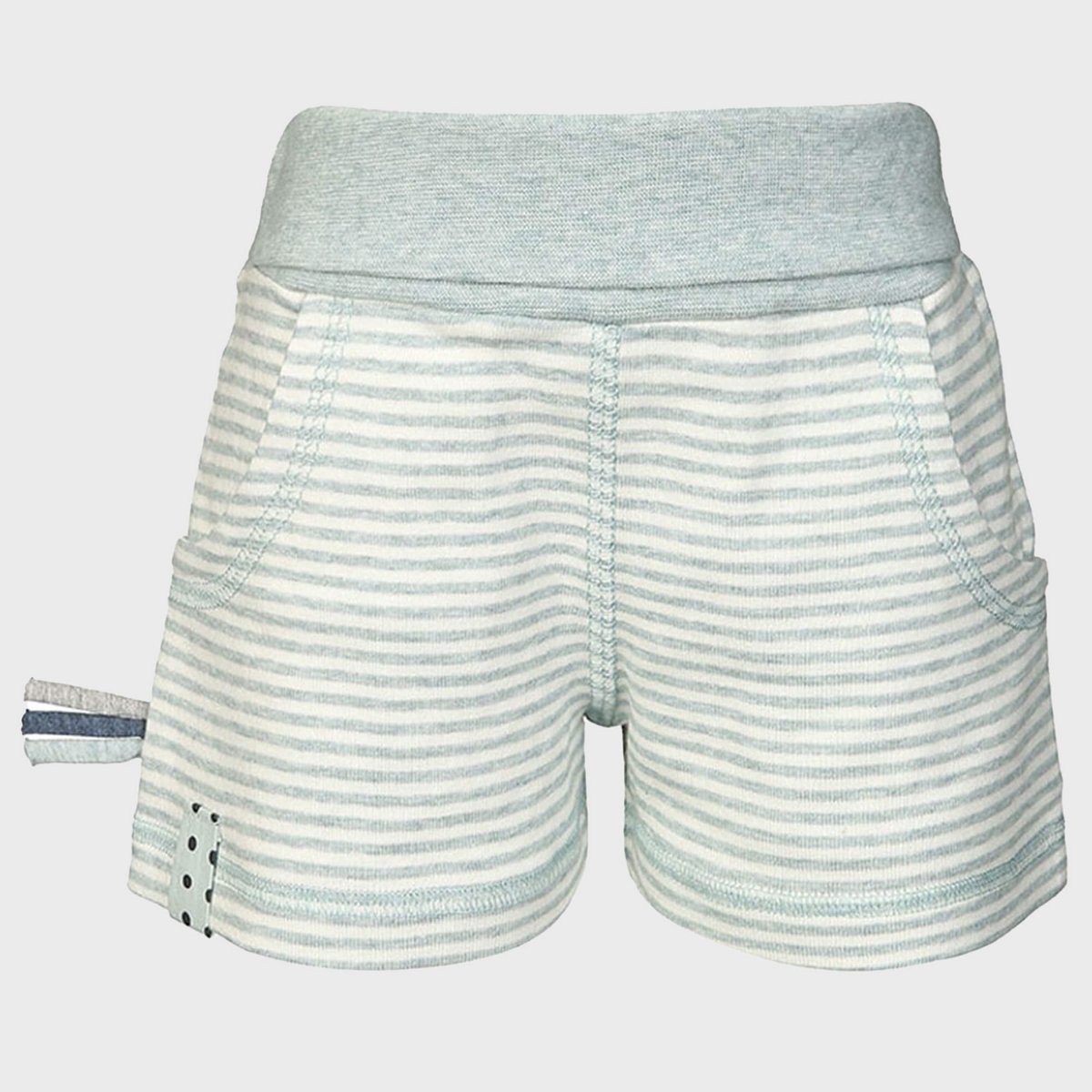 OrganicEra Pull-On Shorts – Aqua Melange (Gestreept)