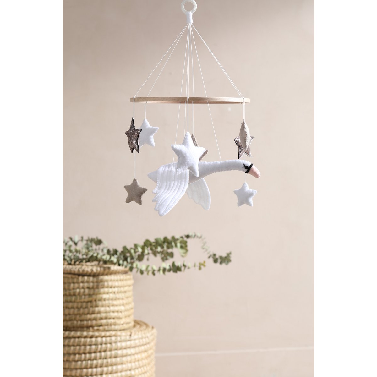 Handgemaakte mobiel – Zwaan