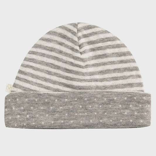 Omkeerbare babybeanie – Grijs (OrganicEra)