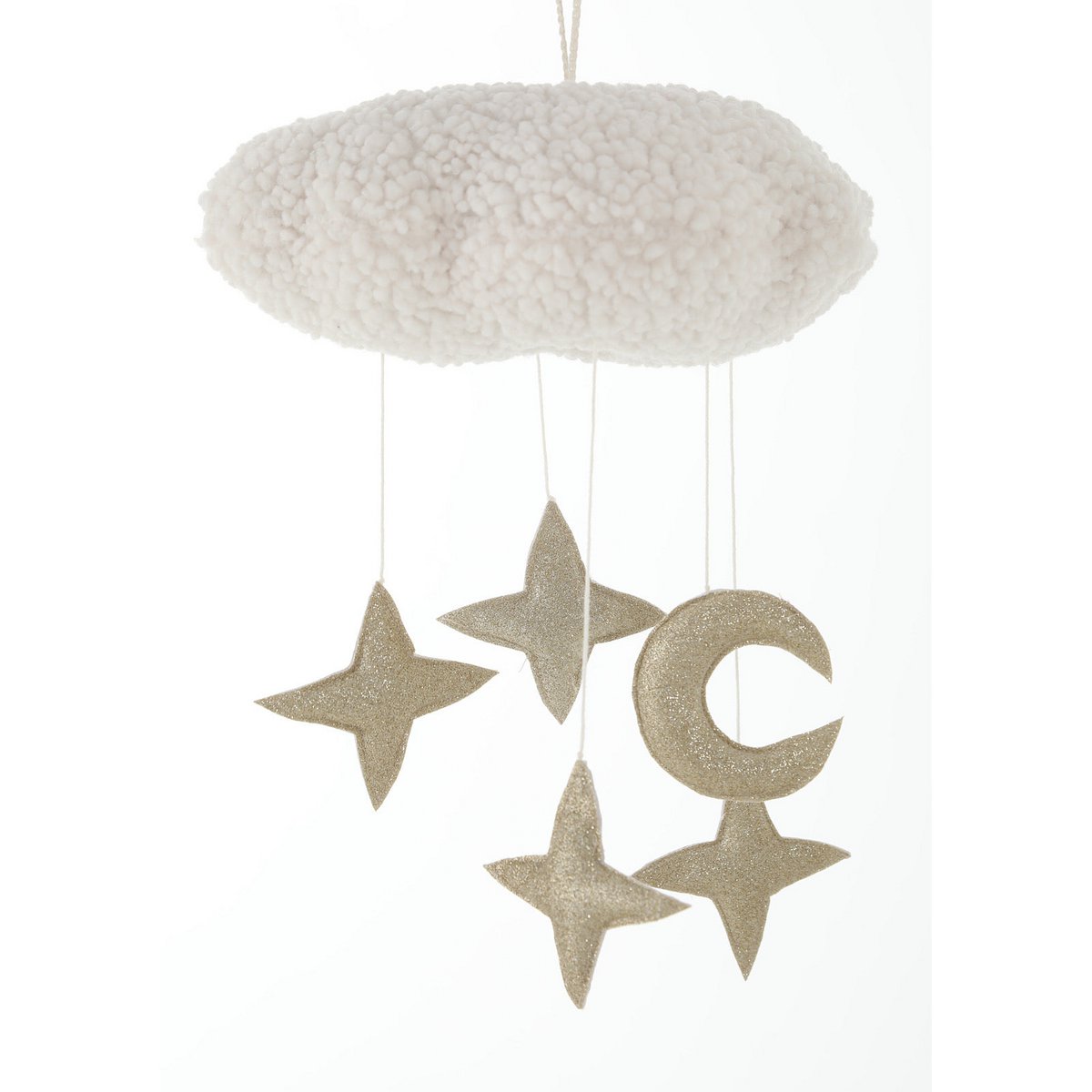 Handgemaakte mobiel – Cirrus Wolk met Sterren en Maan