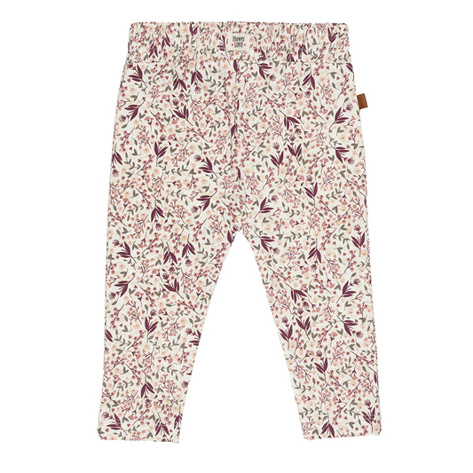Legging met bloemenprint – zacht & speels in blush en pruim