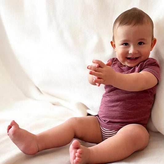 OrganicEra – Lichaamsshirt met korte mouwen in Bordeaux Melange