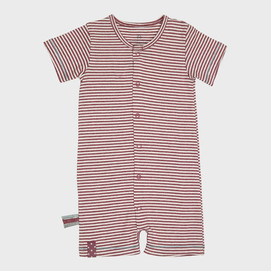 Romper – Gestreepte Bordeaux Melange (ribstof)