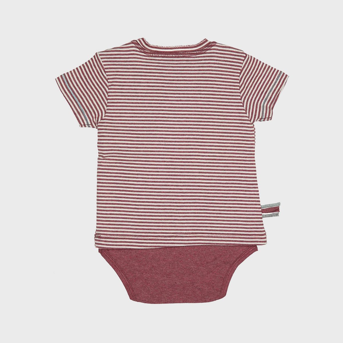 2-in-1 Lichaamsshirt met Korte Mouwen – Bordeaux Melange | OrganicEra