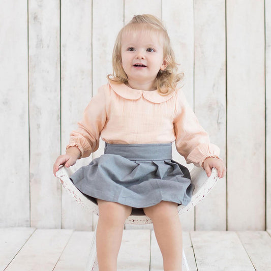 Bodysuit met lange mouwen – Zalmkleur (OrganicEra)