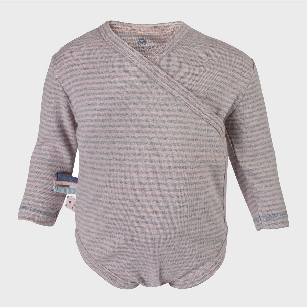 Wrap-romper met lange mouwen – Rose Melange (OrganicEra)