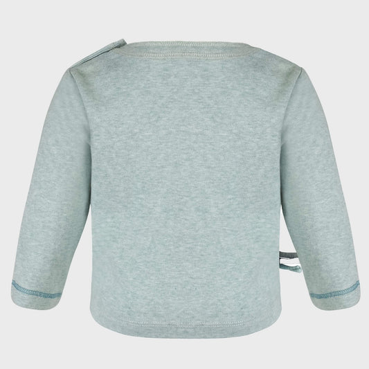 OrganicEra Shirt met Lange Mouwen – Aqua Melange (Ribkatoen)